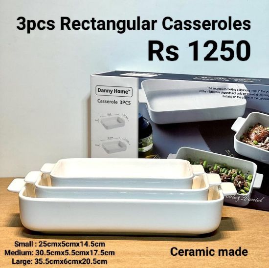 Picture of 3 Pieces Rectangular Casseroles
