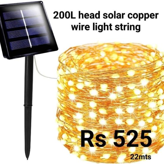 Picture of 200 l head solar copper wire light string