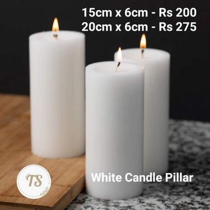 Picture of White candles pillar  15×6 cm 